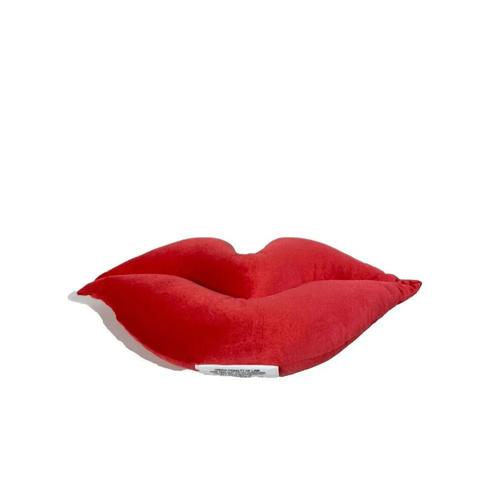 Room Essentials Red LIP Shaped Plush Throw Pillow 10
